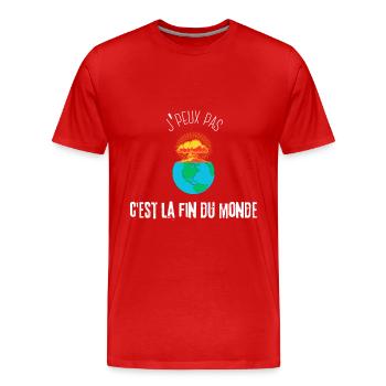 J'peux pas, c'est la fin du monde - T-shirt bio Premium Homme - rouge - Devant - Damien (186cm)
