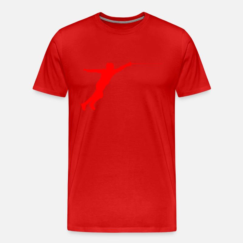 Fechten Fechter Silhouette - Männer Premium Bio T-Shirt - Rot