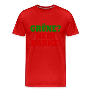 grüne nein danke - Männer Premium Bio T-Shirt - Rot - Vorne - Damien (186cm)