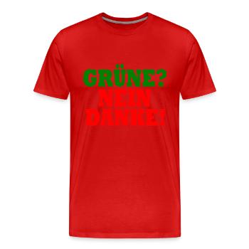grüne nein danke - Männer Premium Bio T-Shirt - Rot - Vorne - Damien (186cm)