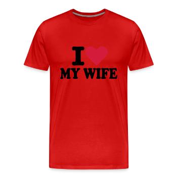 Marie - Amie - T-shirt bio Premium Homme - rouge - Devant - Damien (186cm)