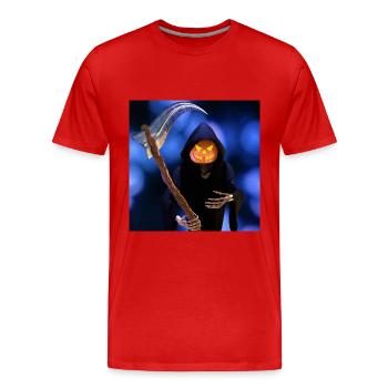 The Grim Reaper for Halloween - Men's Premium Organic T-Shirt - red - Front - Damien (186cm)