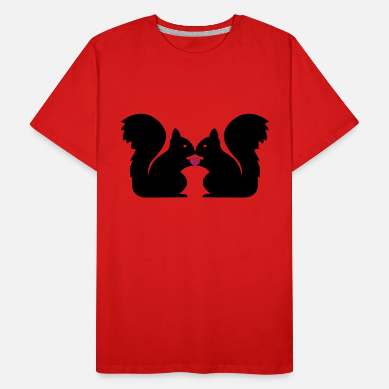 Eichhörnchen Herz Liebe Männer Premium Bio T-Shirt