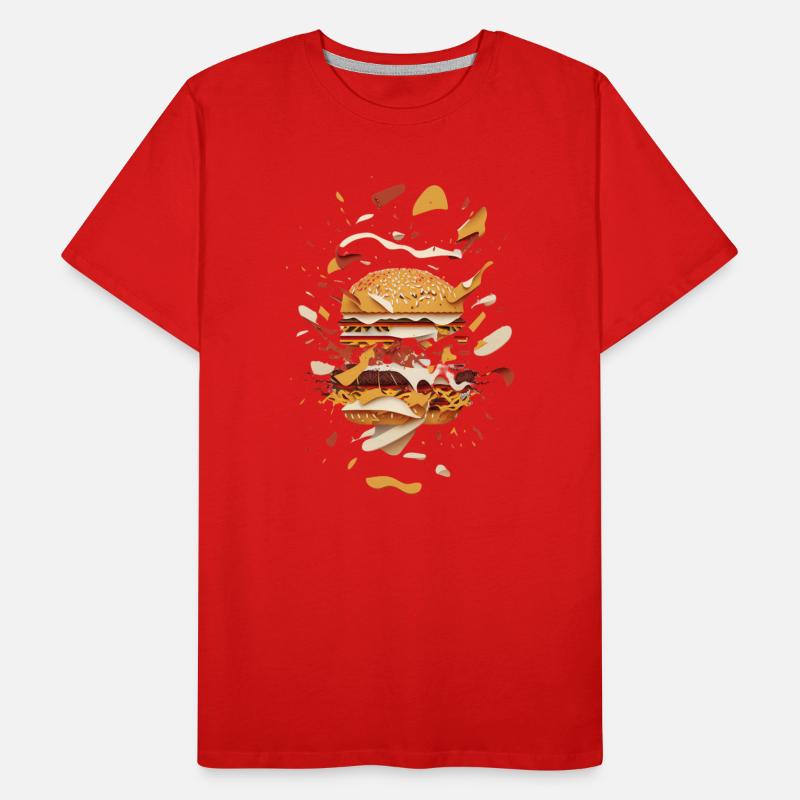 Burger Exploded | Deconstructed Burger Men's Premium Organic T-Shirt