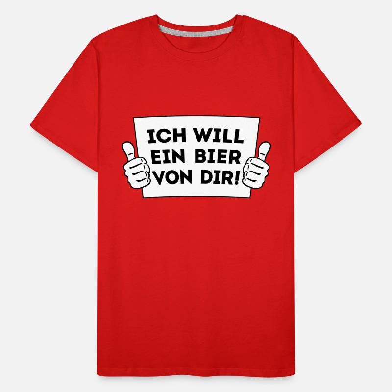 Ich will ein Bier von Dir - Daumen hoch! 2C Männer Premium Bio T-Shirt