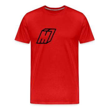 Lettre d’esquisse M - T-shirt bio Premium Homme - rouge - Devant - Damien (186cm)