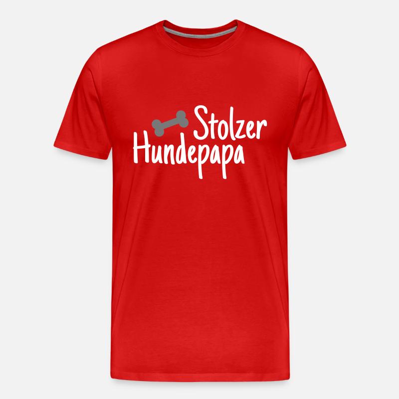 Stolzer Hundepapa - Männer Premium Bio T-Shirt - Rot