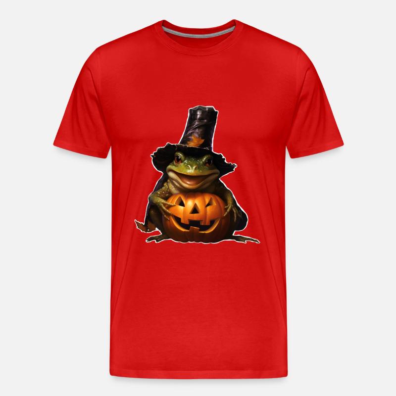 Halloweenfrosch - Männer Premium Bio T-Shirt - Rot