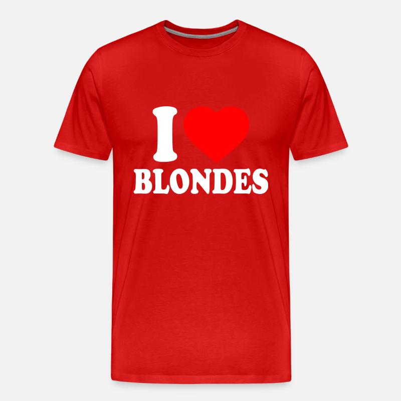 I love blondes - Männer Premium Bio T-Shirt - Rot