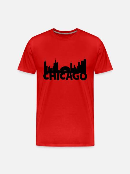 Chicago skyline - Men's Premium Organic T-Shirt - red
