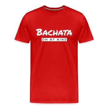 Bachata on my Mind white - Men's Premium Organic T-Shirt - red - Front - Damien (186cm)