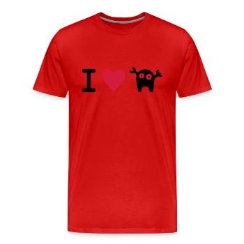 i-love-monster-strampler - Männer Premium Bio T-Shirt - Rot - Vorne - Damien (186cm)