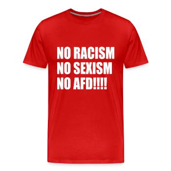 no racism no sexism no afd - Men's Premium Organic T-Shirt - red - Front - Damien (186cm)