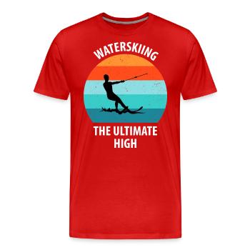 Ski nautique, ski nautique, skieurs nautiques - T-shirt bio Premium Homme - rouge - Devant - Damien (186cm)