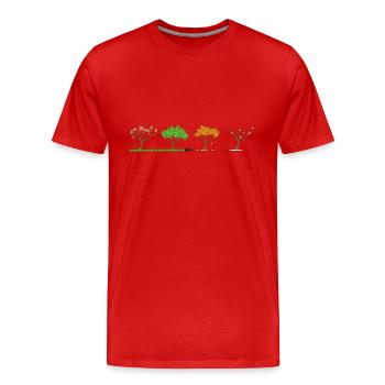 seasons - Männer Premium Bio T-Shirt - Rot - Vorne - Damien (186cm)