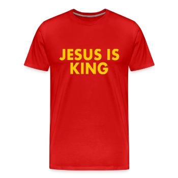 Jesus is king - Men's Premium Organic T-Shirt - red - Front - Damien (186cm)