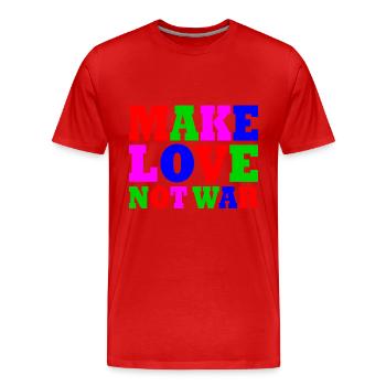 Make love not war - Men's Premium Organic T-Shirt - red - Front - Damien (186cm)
