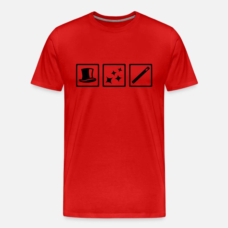 Zauberer - Männer Premium Bio T-Shirt - Rot