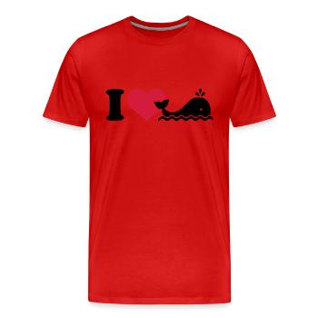 Wal - Männer Premium Bio T-Shirt - Rot - Vorne - Damien (186cm)