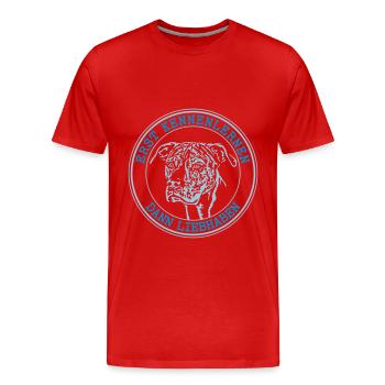 Erst kennenlernen, dann Liebhaben! Uschi Edition - Männer Premium Bio T-Shirt - Rot - Vorne - Damien (186cm)