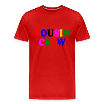 Cousin crew - T-shirt bio Premium Homme - rouge - Devant - Damien (186cm)