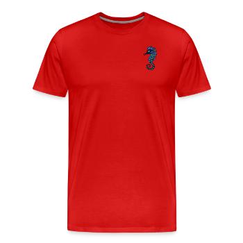 Seepferdchen Logo - Männer Premium Bio T-Shirt - Rot - Vorne - Damien (186cm)