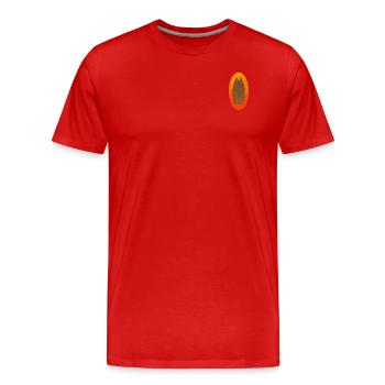 Logo de la planche de surf - T-shirt bio Premium Homme - rouge - Devant - Damien (186cm)