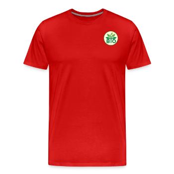 BIO Logo - Men's Premium Organic T-Shirt - red - Front - Damien (186cm)
