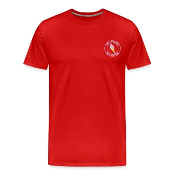 ALLES, WAS ICH BRAUCHE, IST EIS - Männer Premium Bio T-Shirt - Rot - Vorne - Damien (186cm)