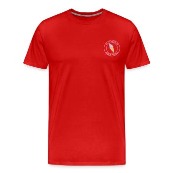 ALLES, WAS ICH BRAUCHE, IST EIS - Männer Premium Bio T-Shirt - Rot - Vorne - Damien (186cm)