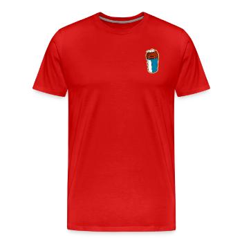 T-shirt shaker, boisson de protéine musculation - T-shirt bio Premium Homme - rouge - Devant - Damien (186cm)