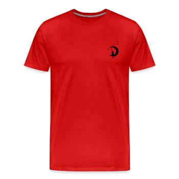 CAT ON MOON - Men's Premium Organic T-Shirt - red - Front - Damien (186cm)