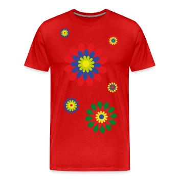 flower power 01 - Men's Premium Organic T-Shirt - red - Front - Damien (186cm)