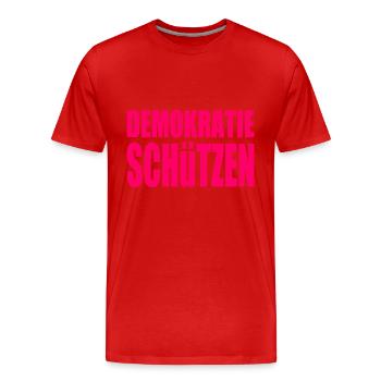 demokratie schützen - Männer Premium Bio T-Shirt - Rot - Vorne - Damien (186cm)