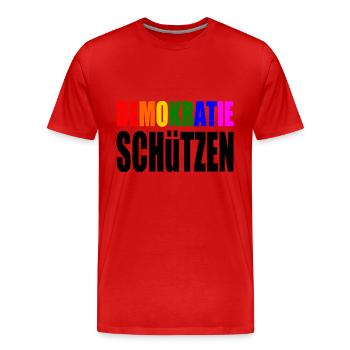 demokratie schützen - Männer Premium Bio T-Shirt - Rot - Vorne - Damien (186cm)