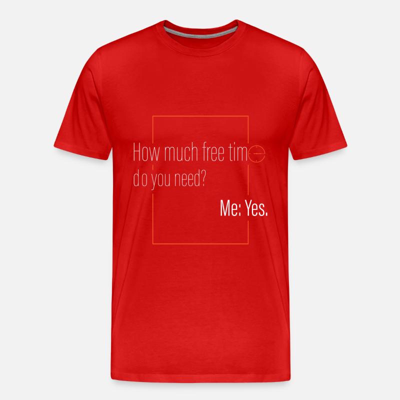 Wie viel Freizeit? - Männer Premium Bio T-Shirt - Rot