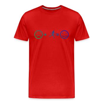 Marcheur nordique féminin Marche nordique hommes Marche nordique masculine - T-shirt bio Premium Homme - rouge - Devant - Damien (186cm)