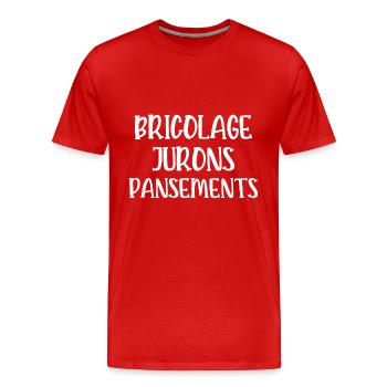 bricolage jurons pansements - T-shirt bio Premium Homme - rouge - Devant - Damien (186cm)