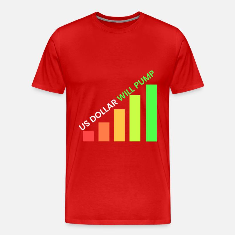 US Dollar wird pumpen - Männer Premium Bio T-Shirt - Rot