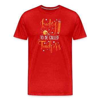 Teachers Present Teacher Training Course Teacher School - Men's Premium Organic T-Shirt - red - Front - Damien (186cm)
