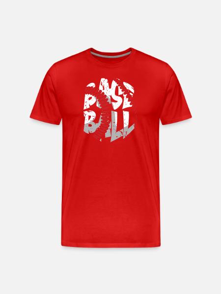Baseball nuværende hjemmeløb baseballspiller atlet - Herre Premium T-shirt økologisk - rød
