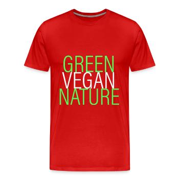 vert - végétalien - naturel - T-shirt bio Premium Homme - rouge - Devant - Damien (186cm)