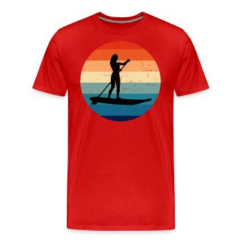 Stand up Paddleboard Sup Stand up Paddle B pour hommes - T-shirt bio Premium Homme - rouge - Devant - Damien (186cm)