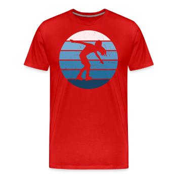 Patins à roulettes féminins masculins Patinage à roulettes - T-shirt bio Premium Homme - rouge - Devant - Damien (186cm)