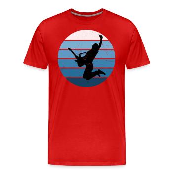 Damen Gitarrenspieler E-gitarre akustische gitarre - Männer Premium Bio T-Shirt - Rot - Vorne - Damien (186cm)