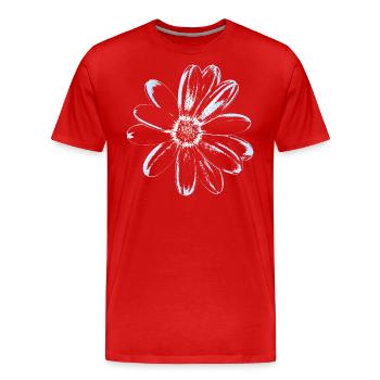 Blüte Vintage - Floral Blume - Männer Premium Bio T-Shirt - Rot - Vorne - Damien (186cm)