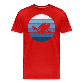 Diver Men's Scuba Diving Free Dive Diving - Men's Premium Organic T-Shirt - red - Front - Damien (186cm)