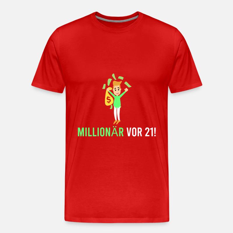 Millionär vor 21! - Männer Premium Bio T-Shirt - Rot