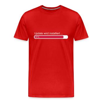Update wird installiert .. Ladebalken 91% - Männer Premium Bio T-Shirt - Rot - Vorne - Damien (186cm)