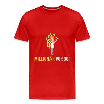 Millionaire 30 years ago! - Men's Premium Organic T-Shirt - red - Front - Damien (186cm)